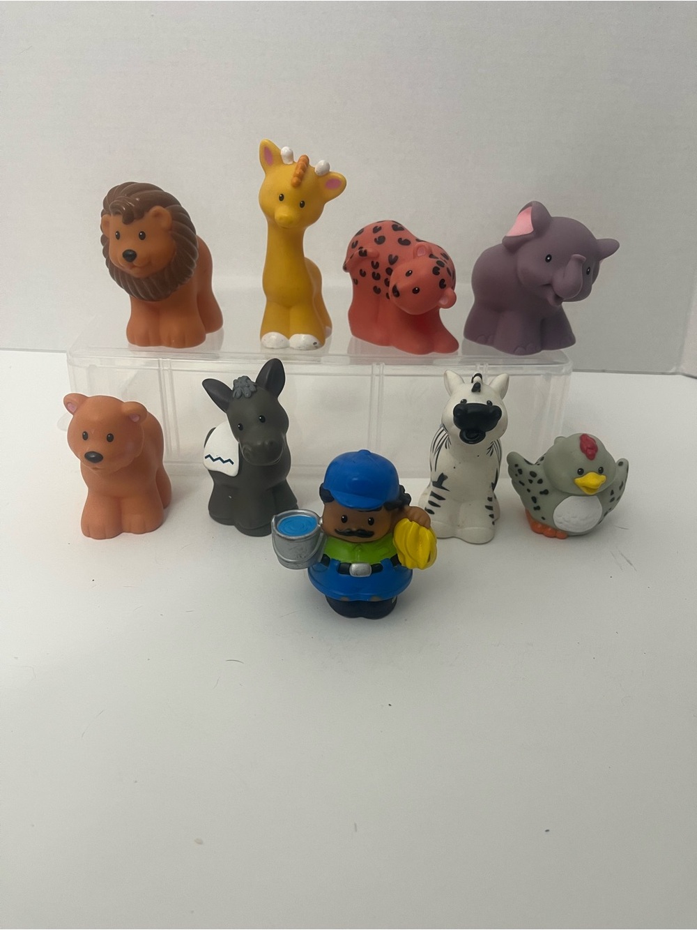 Zoo Animal Toy Set zookeeper, lion, fisher price little people lot / bundle